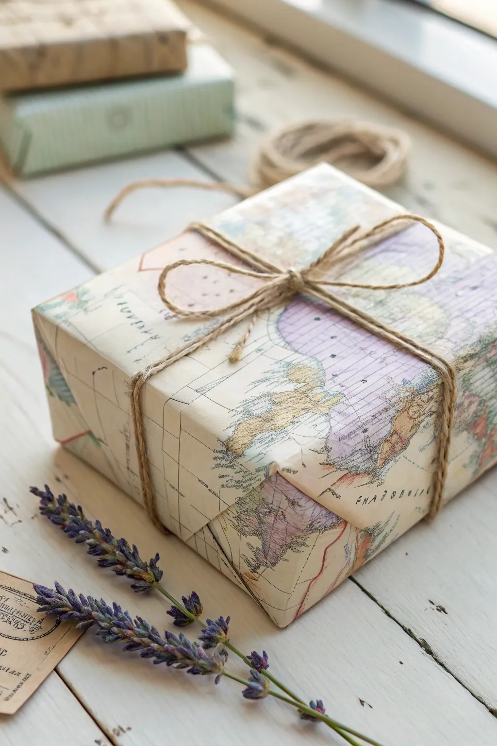 Wrap your gifts with stories of adventure using vintage map paper for a touch of wanderlust.