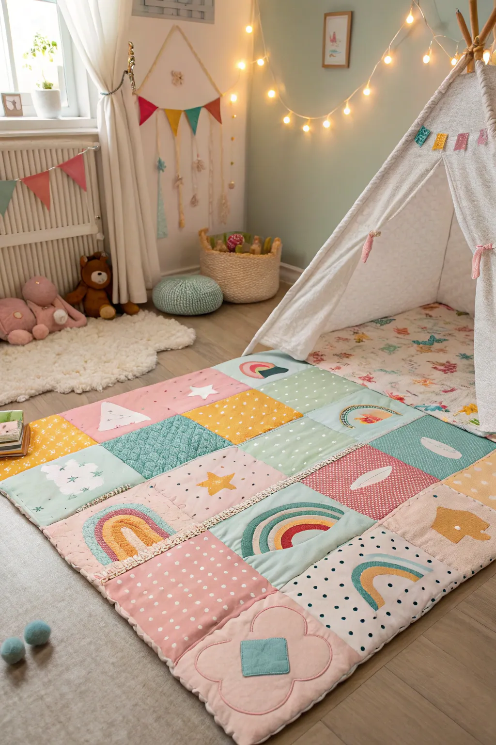 Explore textures and colors with a playful sensory mat.