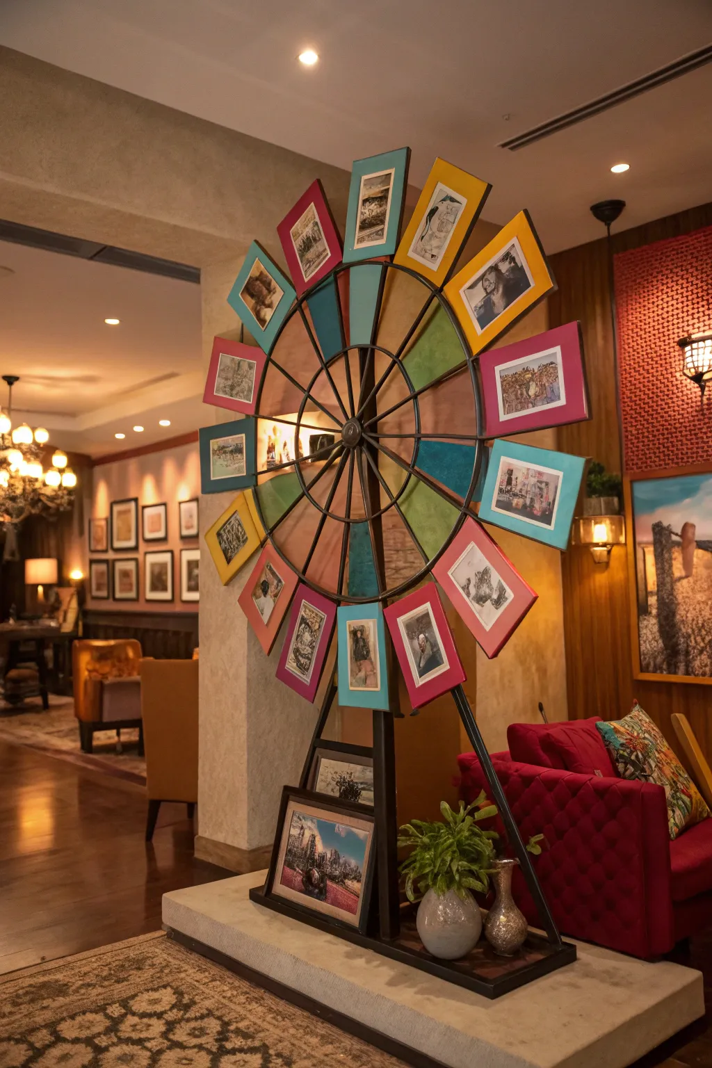 Add a whimsical touch with a windmill pattern layout.