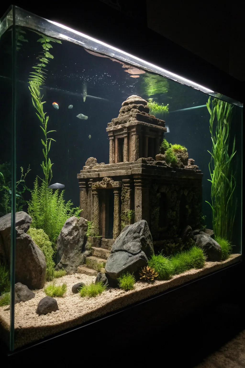 Transform your aquarium into a historical masterpiece with stunning underwater ruins.