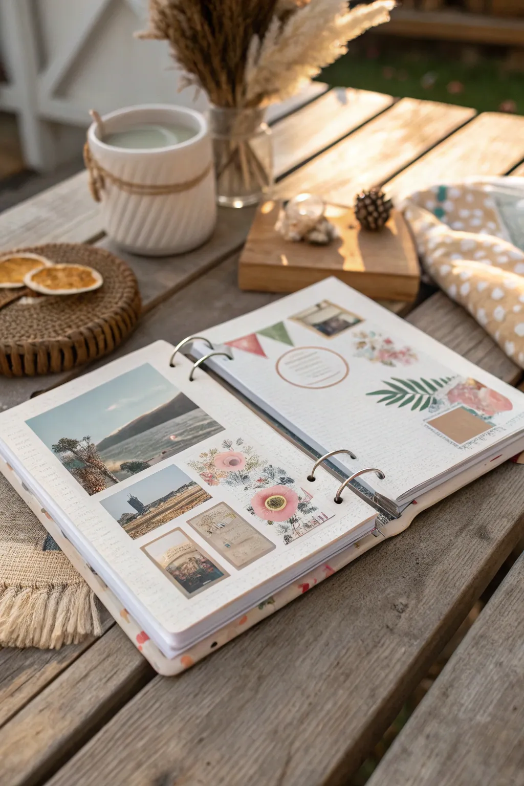 Unleash your creativity with a collage-style binder cover that blends minimalist elegance with bohemian flair.