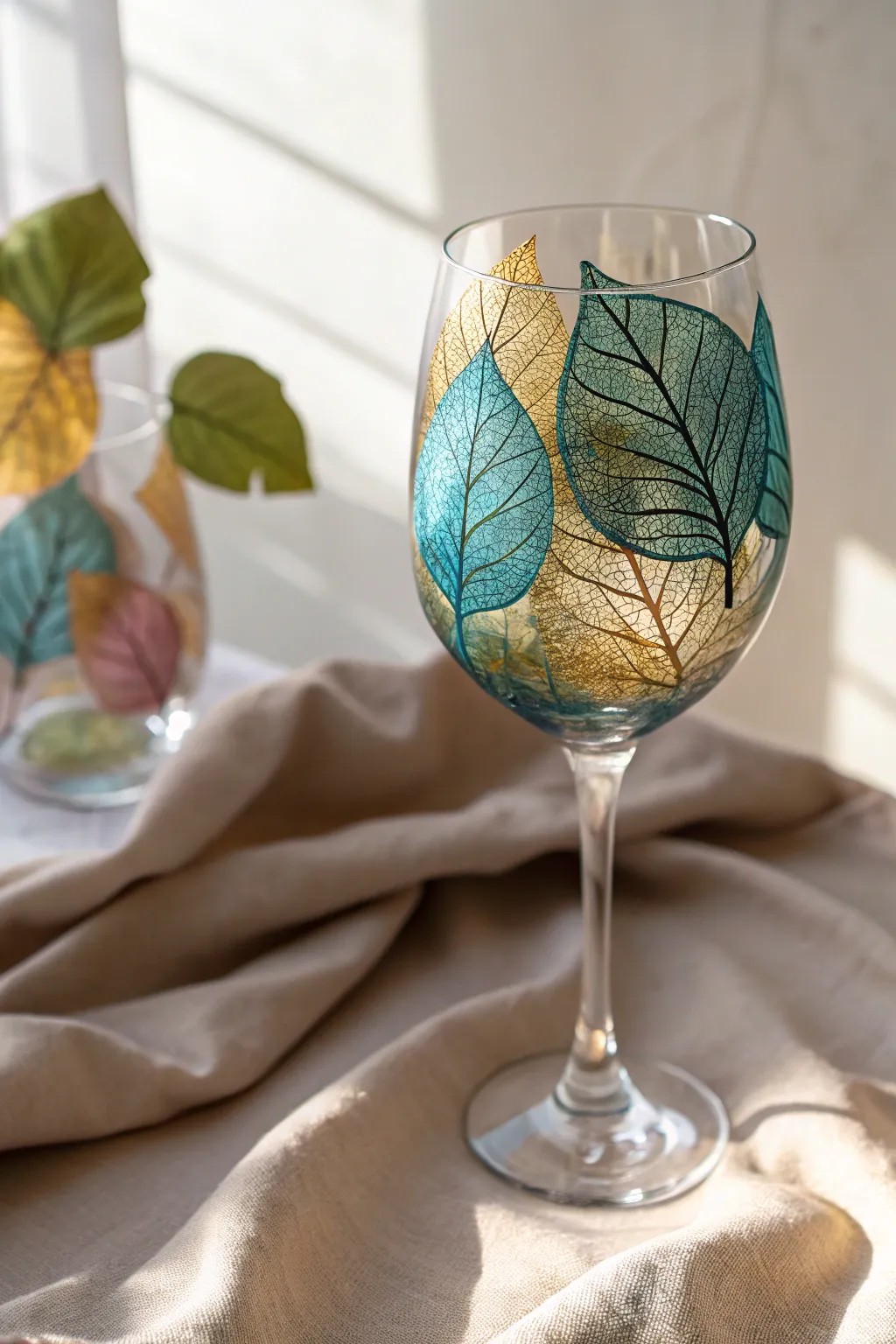 Transform your glassware into a work of art with alcohol ink and cellophane magic.