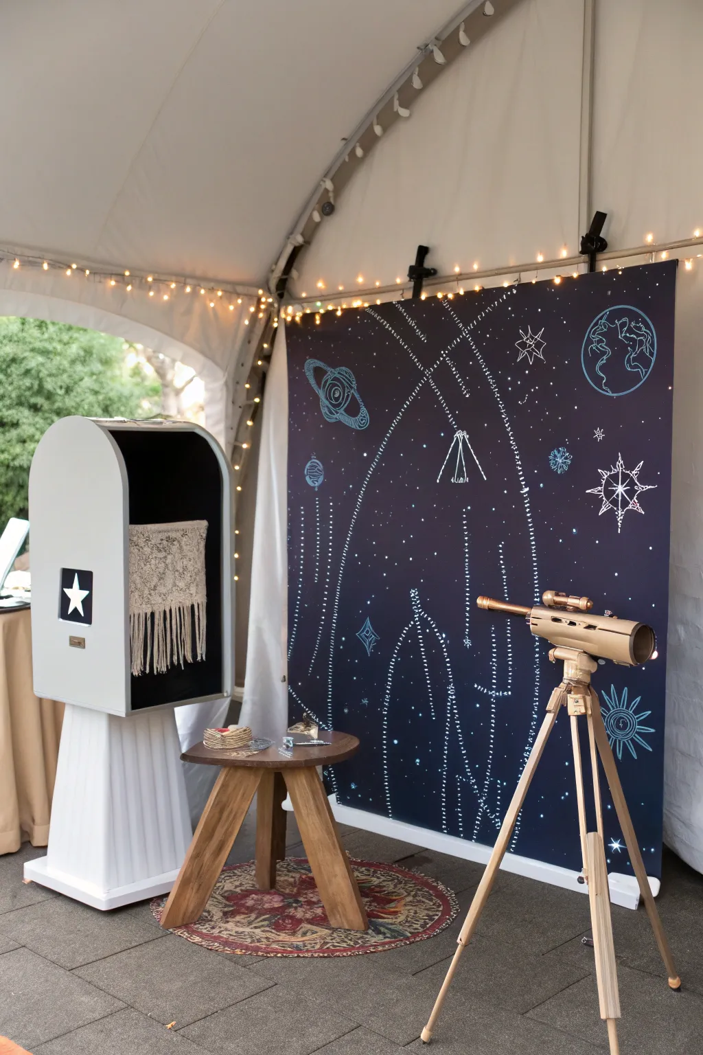 Capture your out-of-this-world memories with a chic intergalactic photo booth!