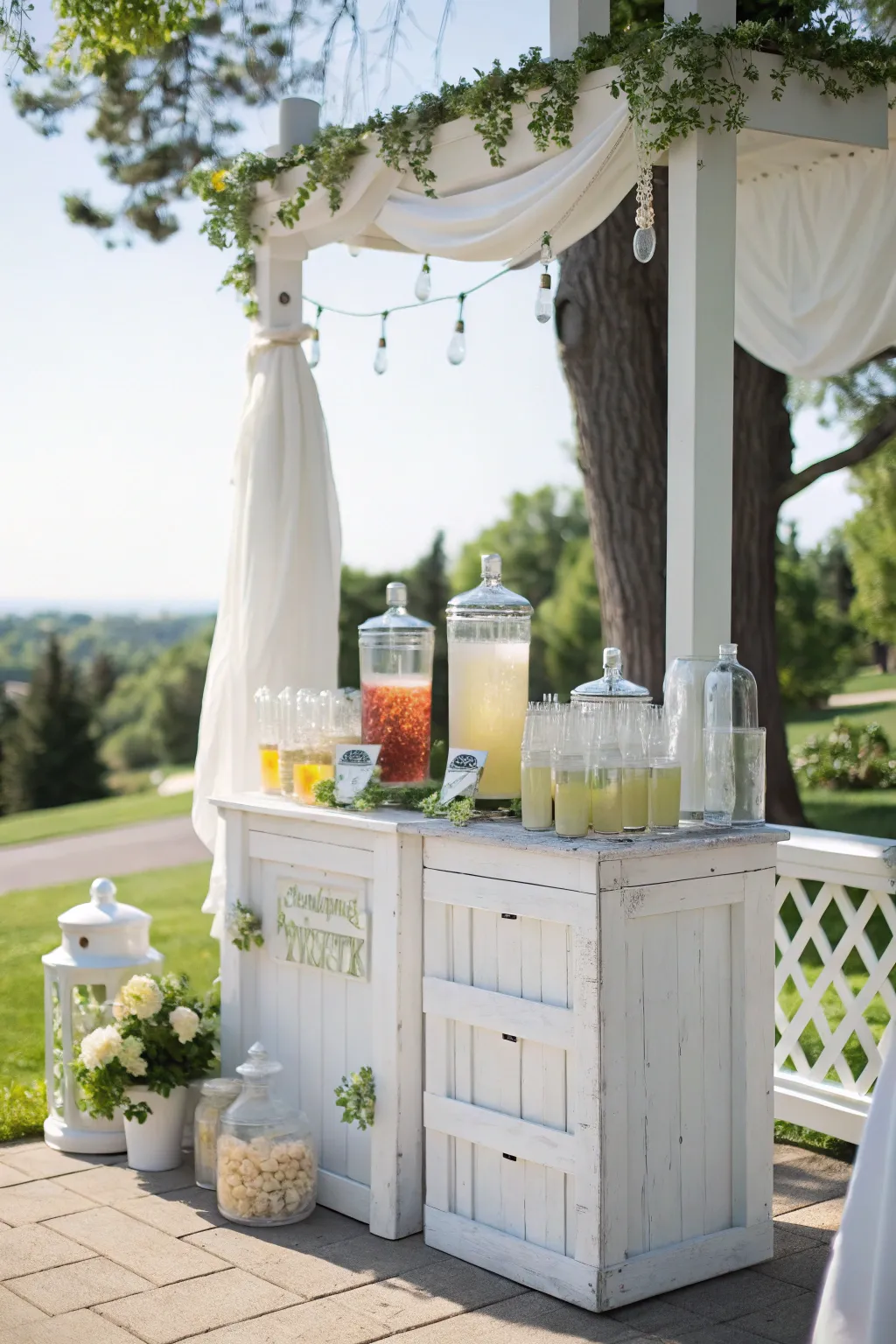 Refresh with a white-themed drink station.