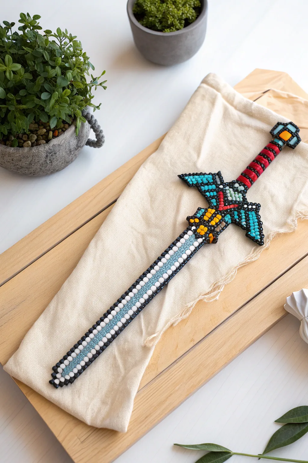 Elevate your anime collection with these charming perler bead props, blending fantasy and elegance.