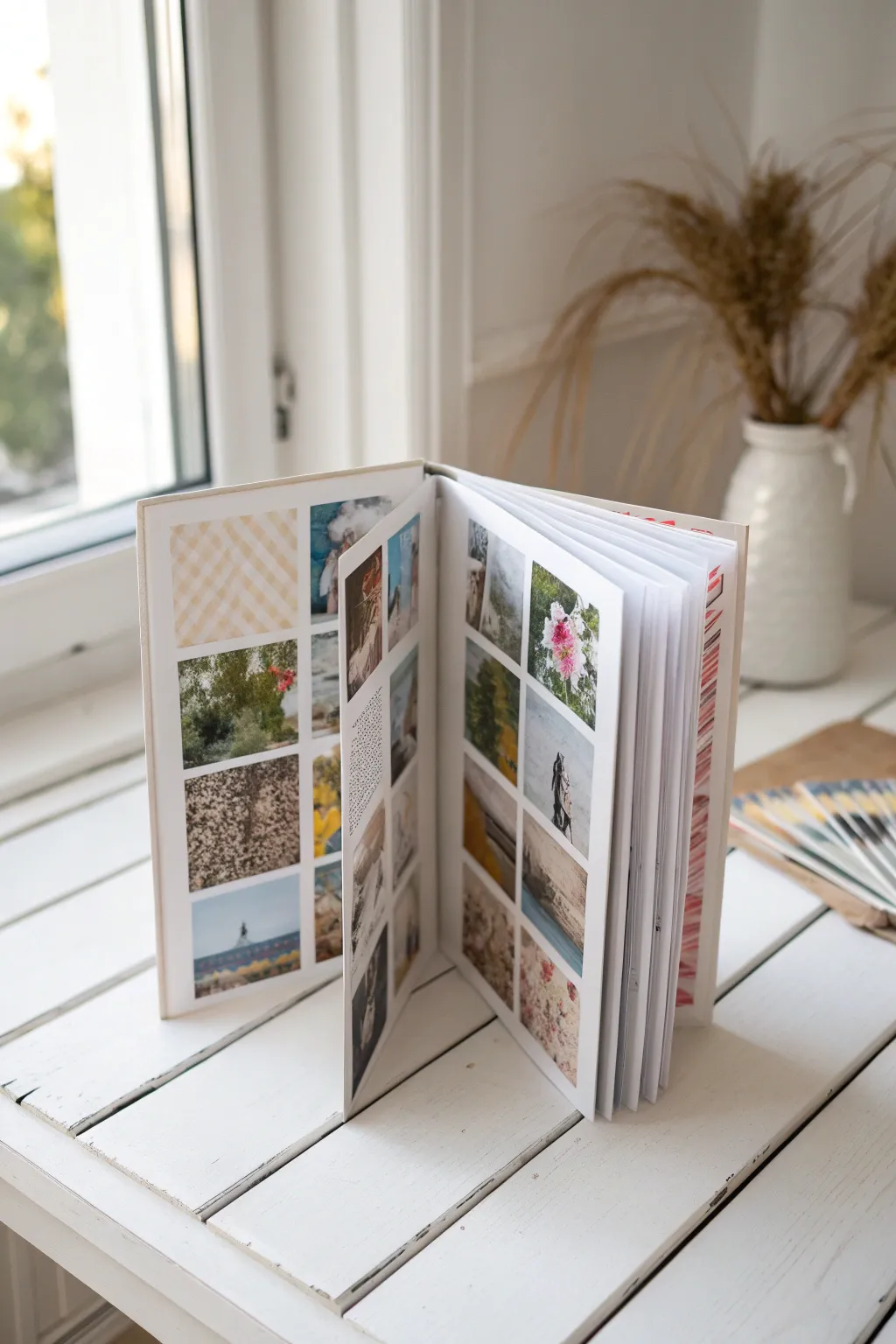 Unfold your creativity with a stunning collage accordion book, where every page tells a vibrant story.