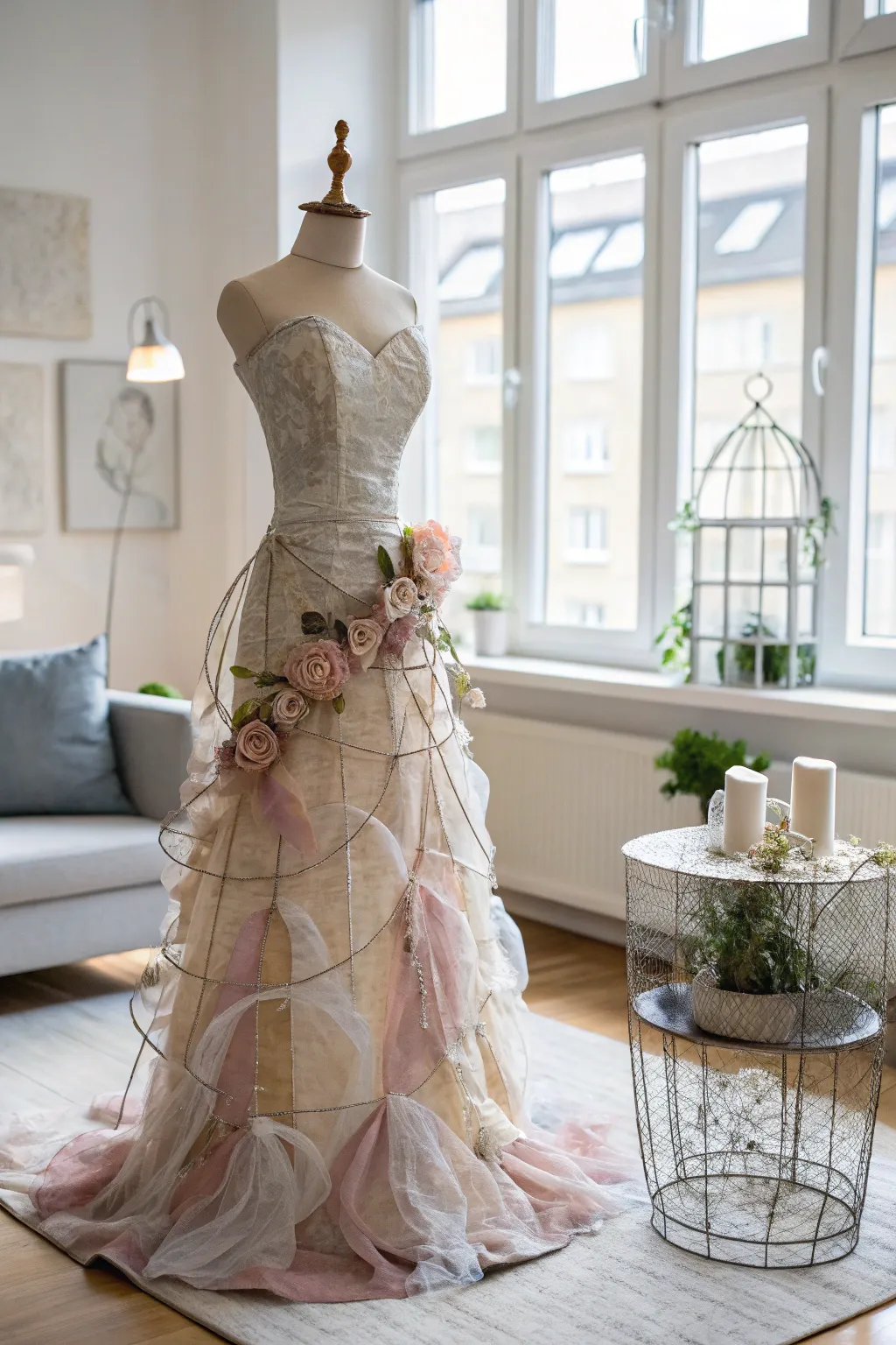 A stunning fusion of fashion and art, where creativity meets simplicity. #FashionSculptures #MinimalistArt