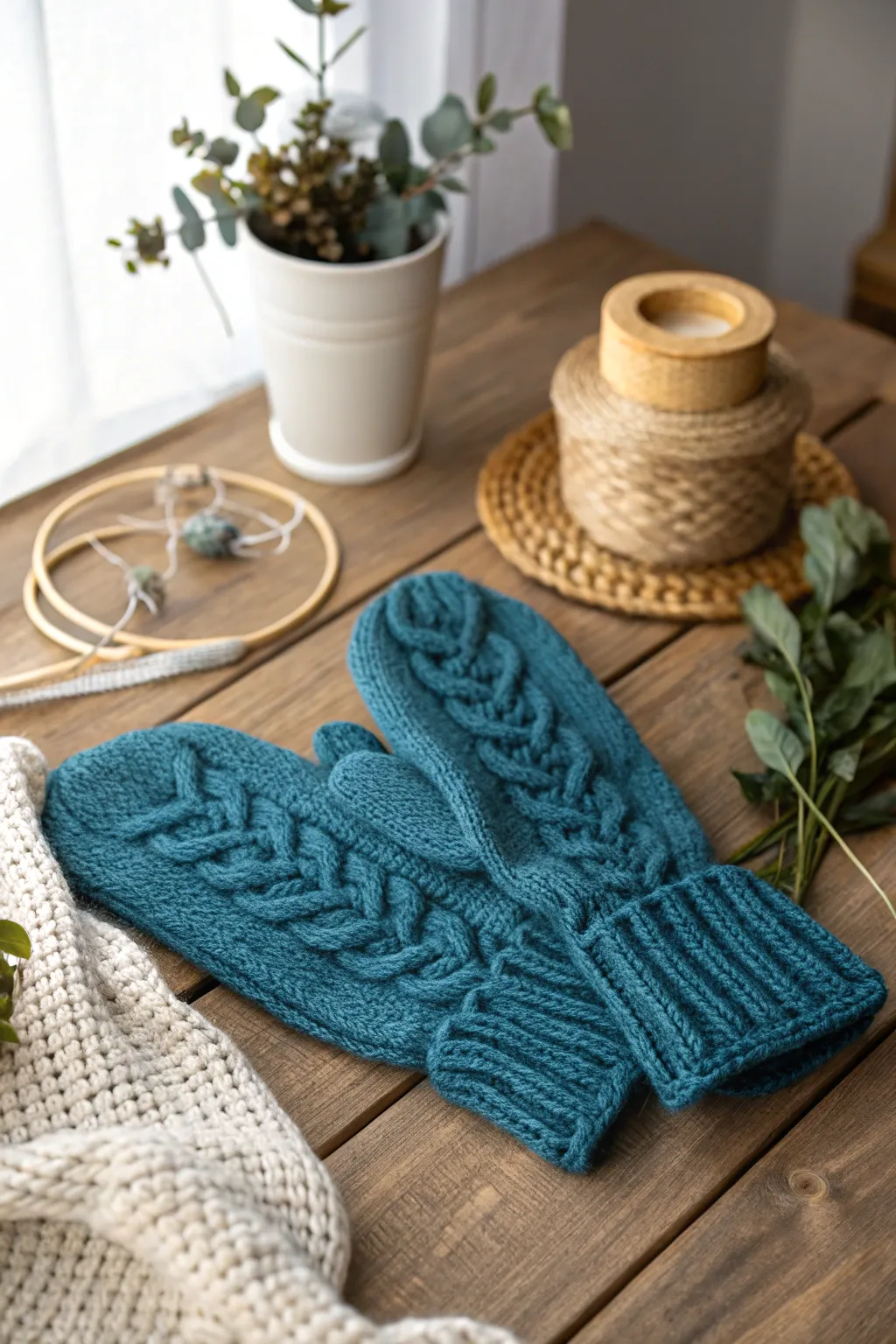 Cozy up your style with these handcrafted knit mittens—where minimalist design meets the warmth of Boho charm.