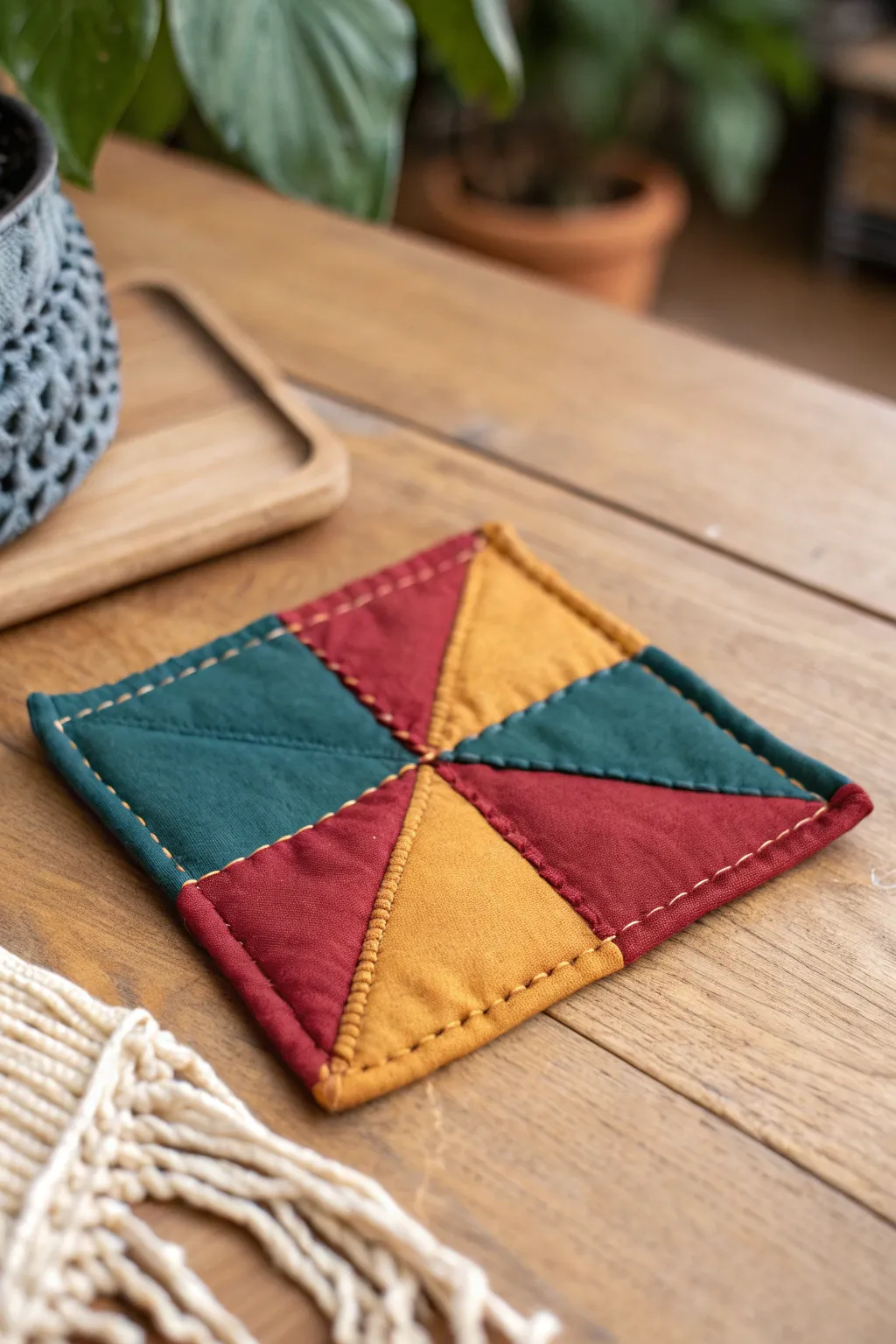 Add a personal touch to your table with these charming handmade fabric coasters!
