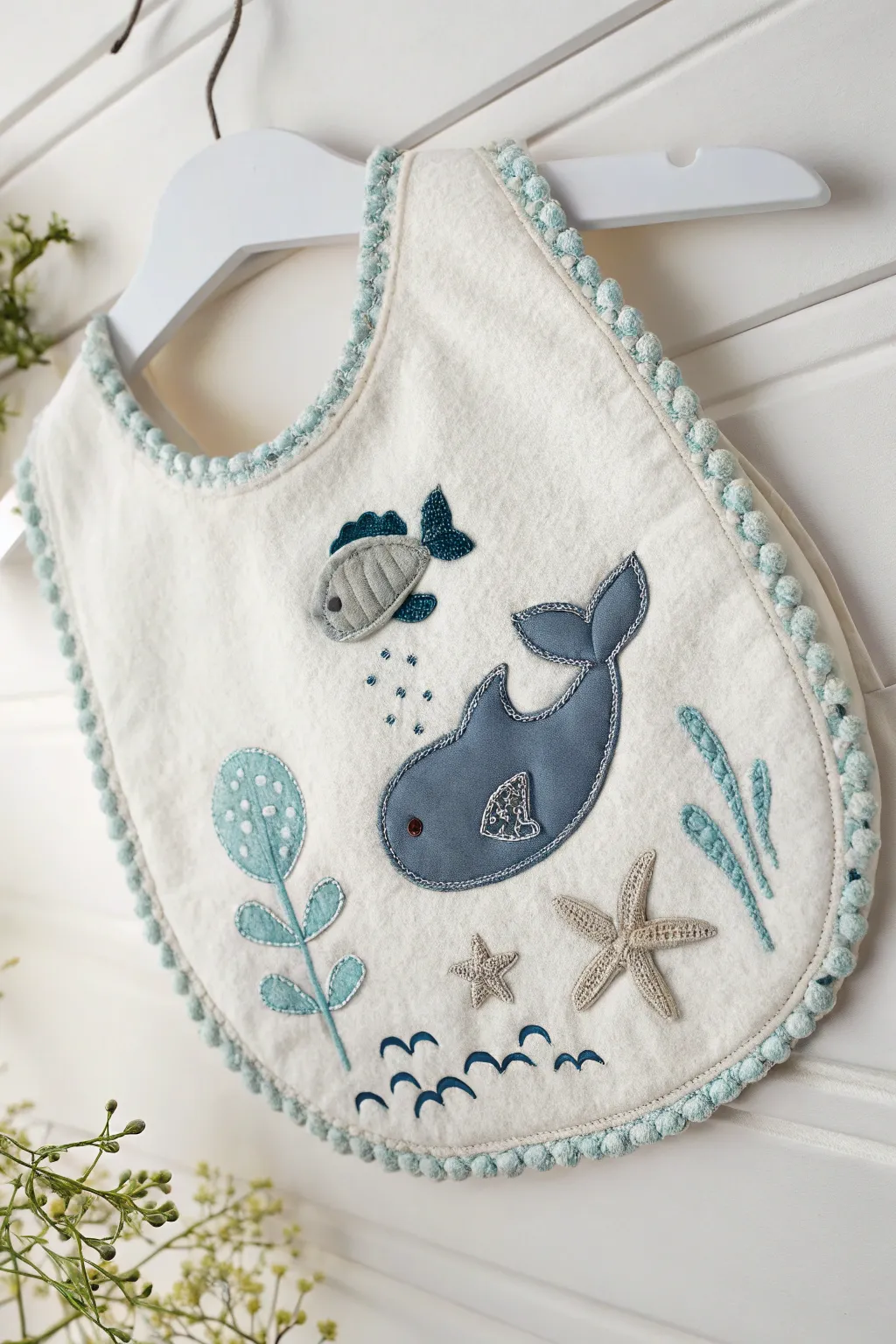 Dive into oceanic serenity with our handcrafted marine magic bibs. Perfect for bath time and beyond!