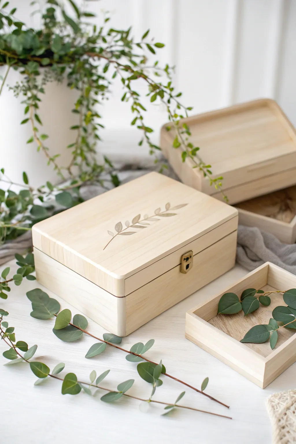 Embrace the beauty of nature with this elegant baby box, perfect for a memorable baby shower.