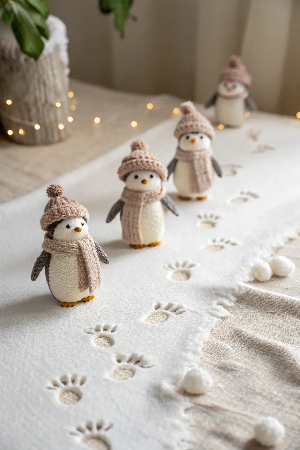 Tiny footprints, big adventures: A cozy penguin parade ready to waddle into your heart.