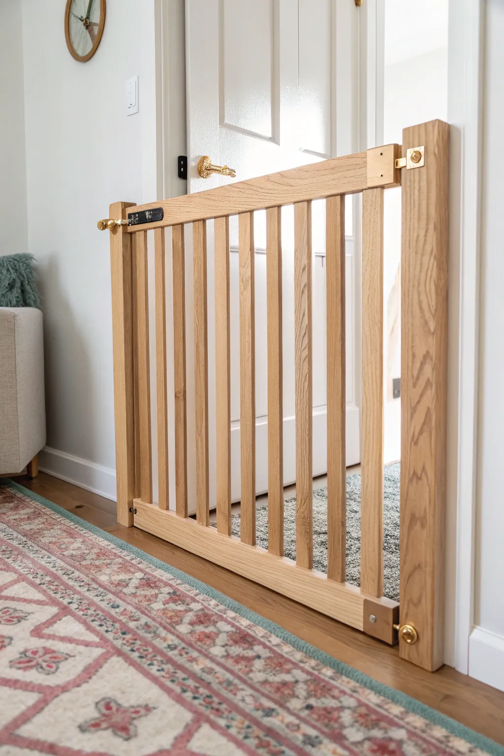 Elevate your space with a handcrafted baby gate that blends minimalist elegance with Boho charm.