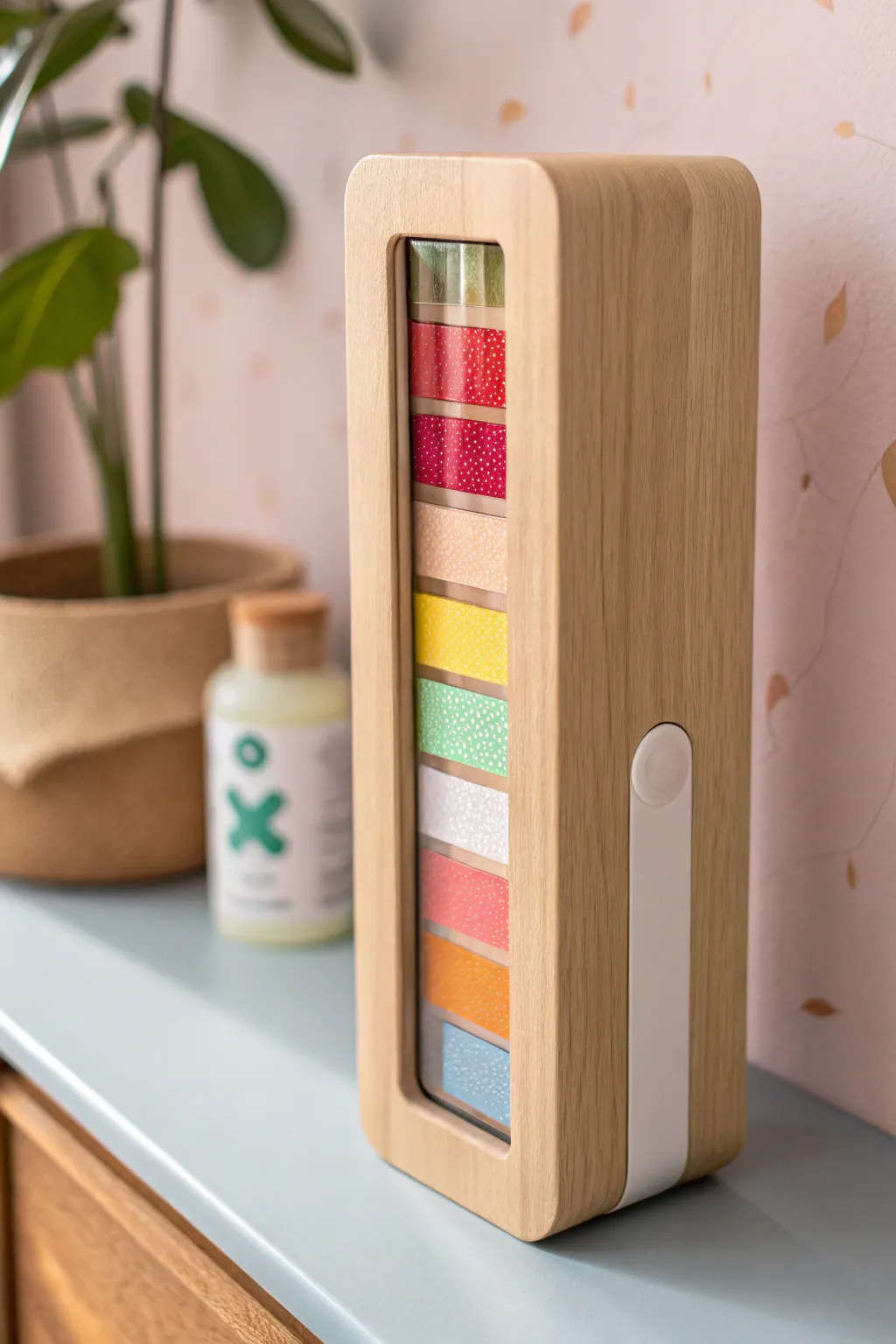 Elevate your first-aid game with this stylish, space-saving vertical band-aid dispenser. A perfect blend of functionality and minimalist beauty!