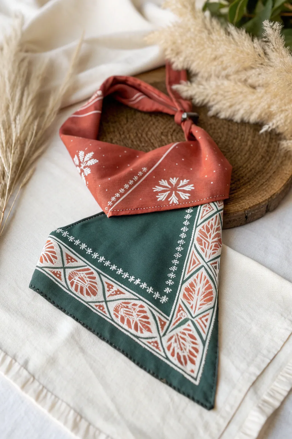 Elevate your pet's style with a chic and timeless bandana that embodies Scandinavian simplicity and Boho flair.