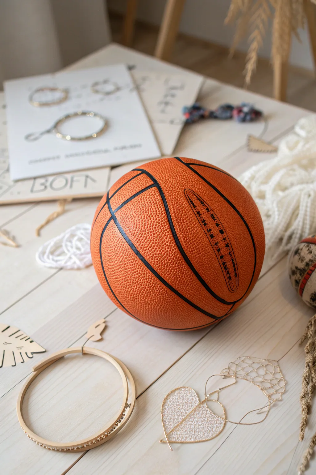 Capture the essence of basketball with minimalist charm and boho elegance.