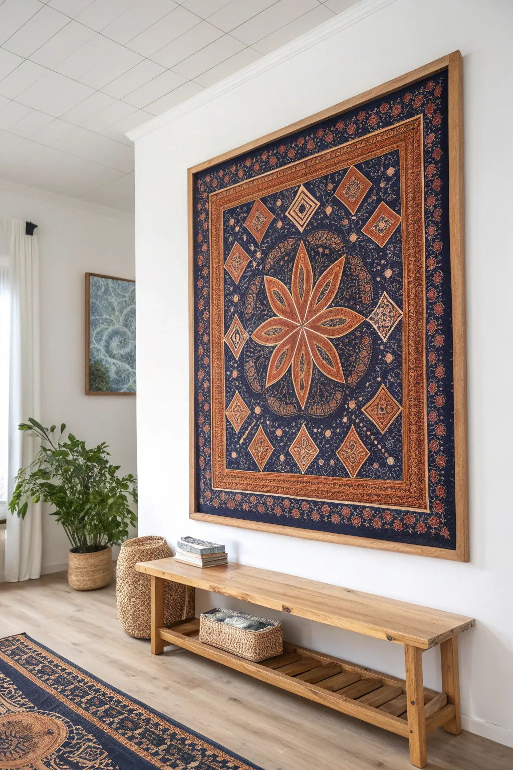 Transform your space with the captivating allure of batik wall art, where craftsmanship meets minimalistic elegance.