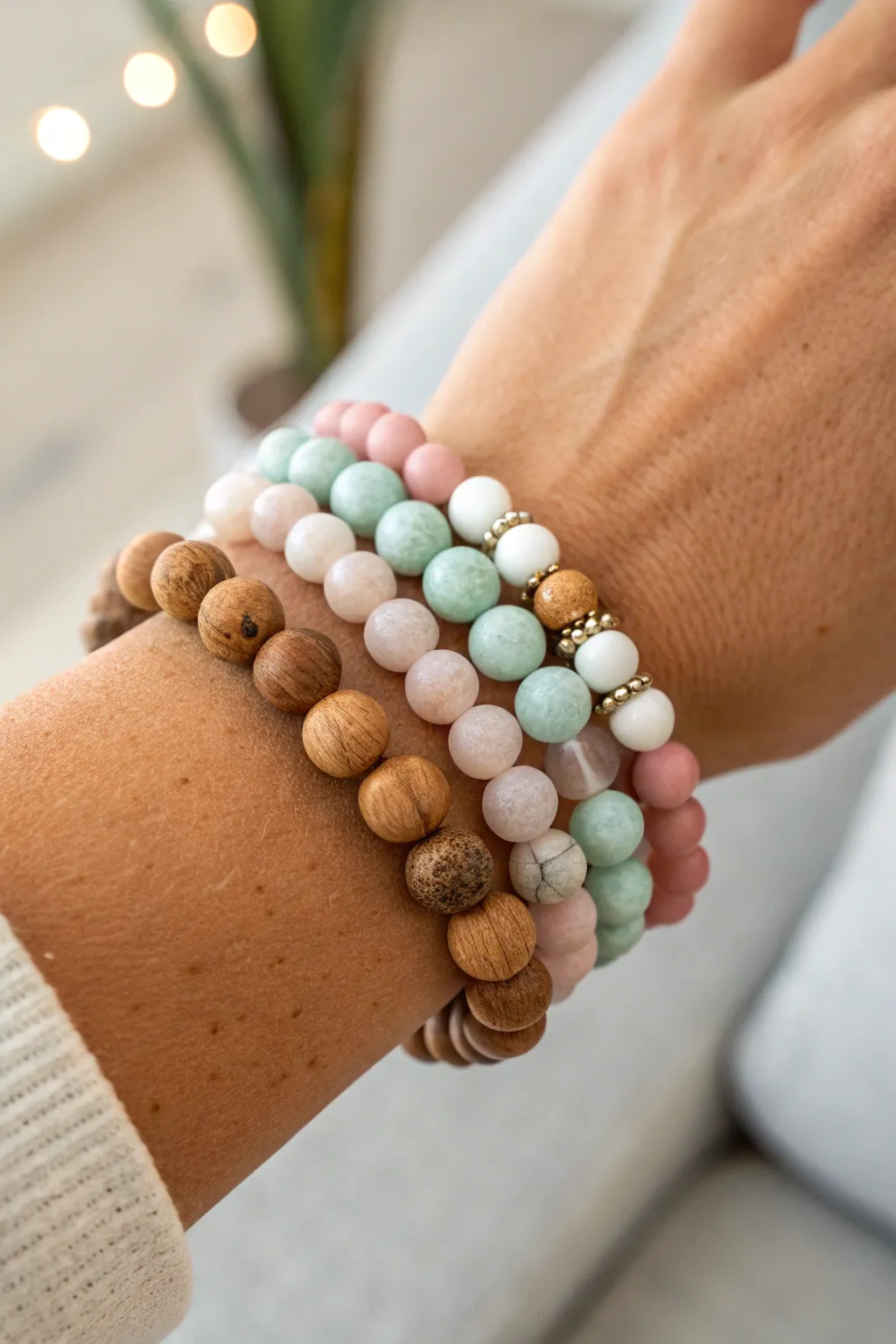 Elevate your style with the art of stacking: Discover the beauty of mix and match bead bracelets.