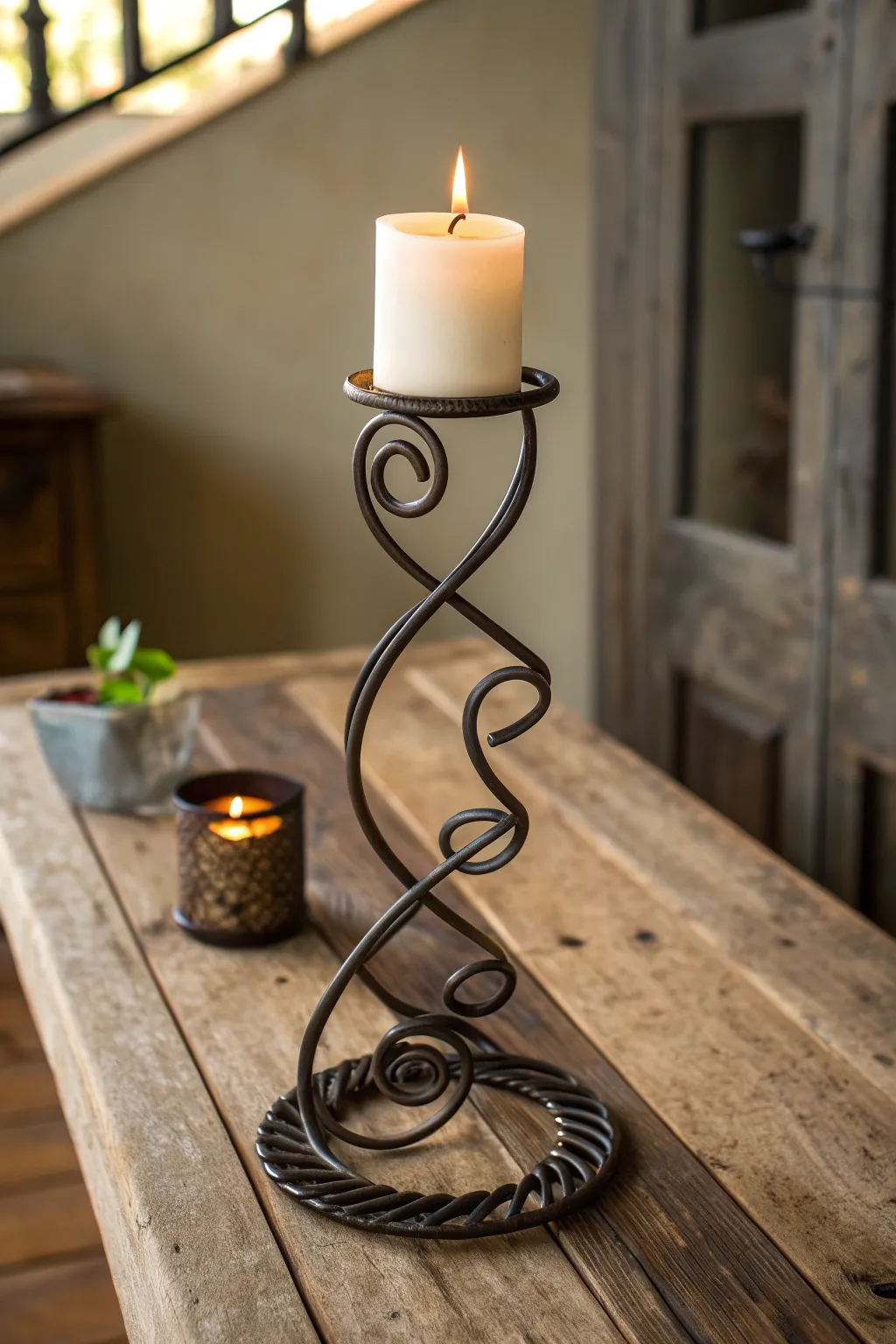Illuminate your space with the elegance of handcrafted coiled candle holders.