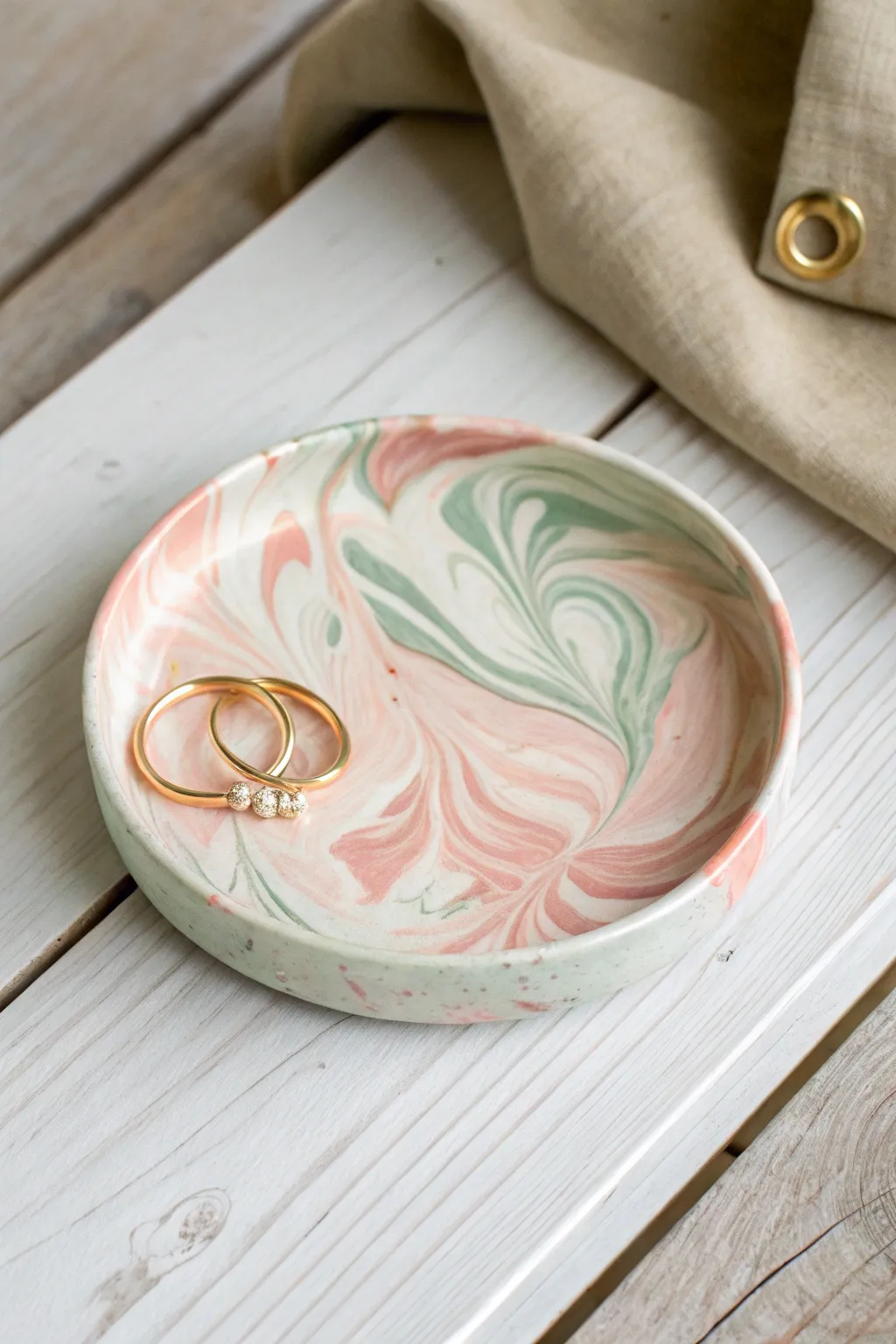 Elevate your jewelry display with this stunning marbled ring dish, where minimalism meets bohemian elegance.