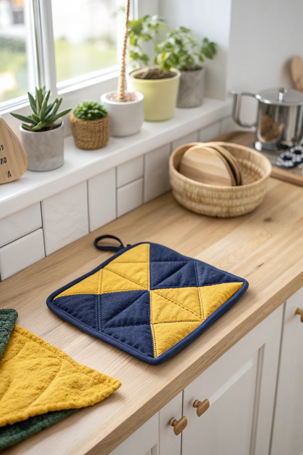 Elevate your kitchen style with vibrant, handcrafted pot holders that blend minimalist elegance with boho charm.