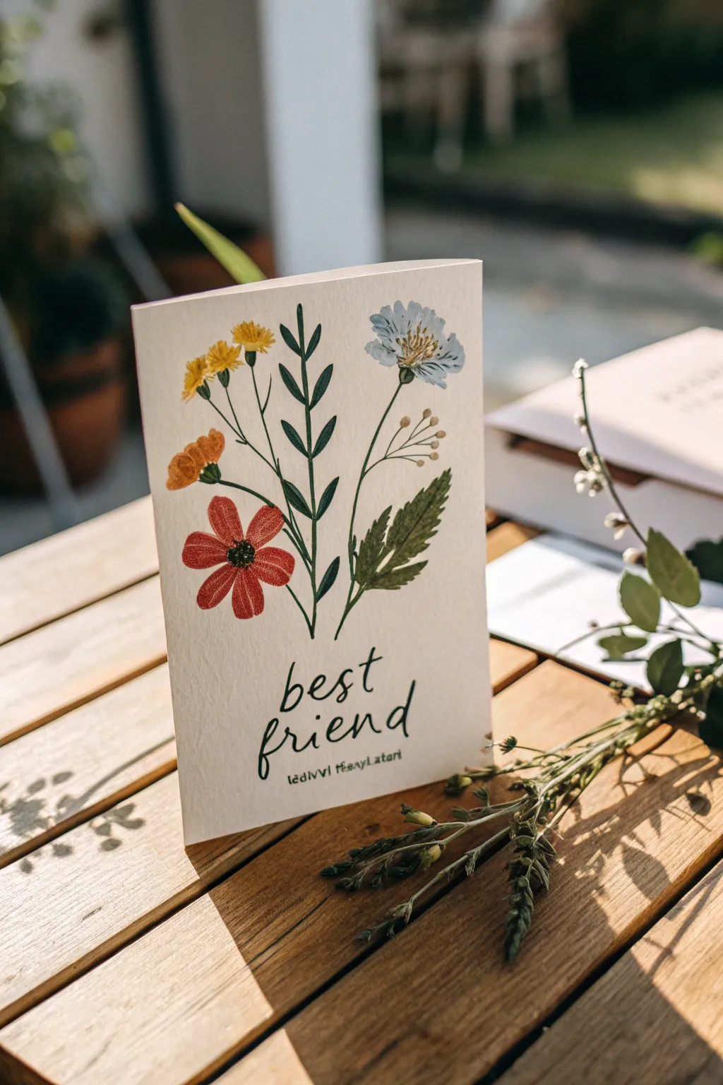 Capture the essence of nature with a stunning best friend card adorned with pressed wildflowers. Perfect for those who love minimalist beauty with a boho twist!