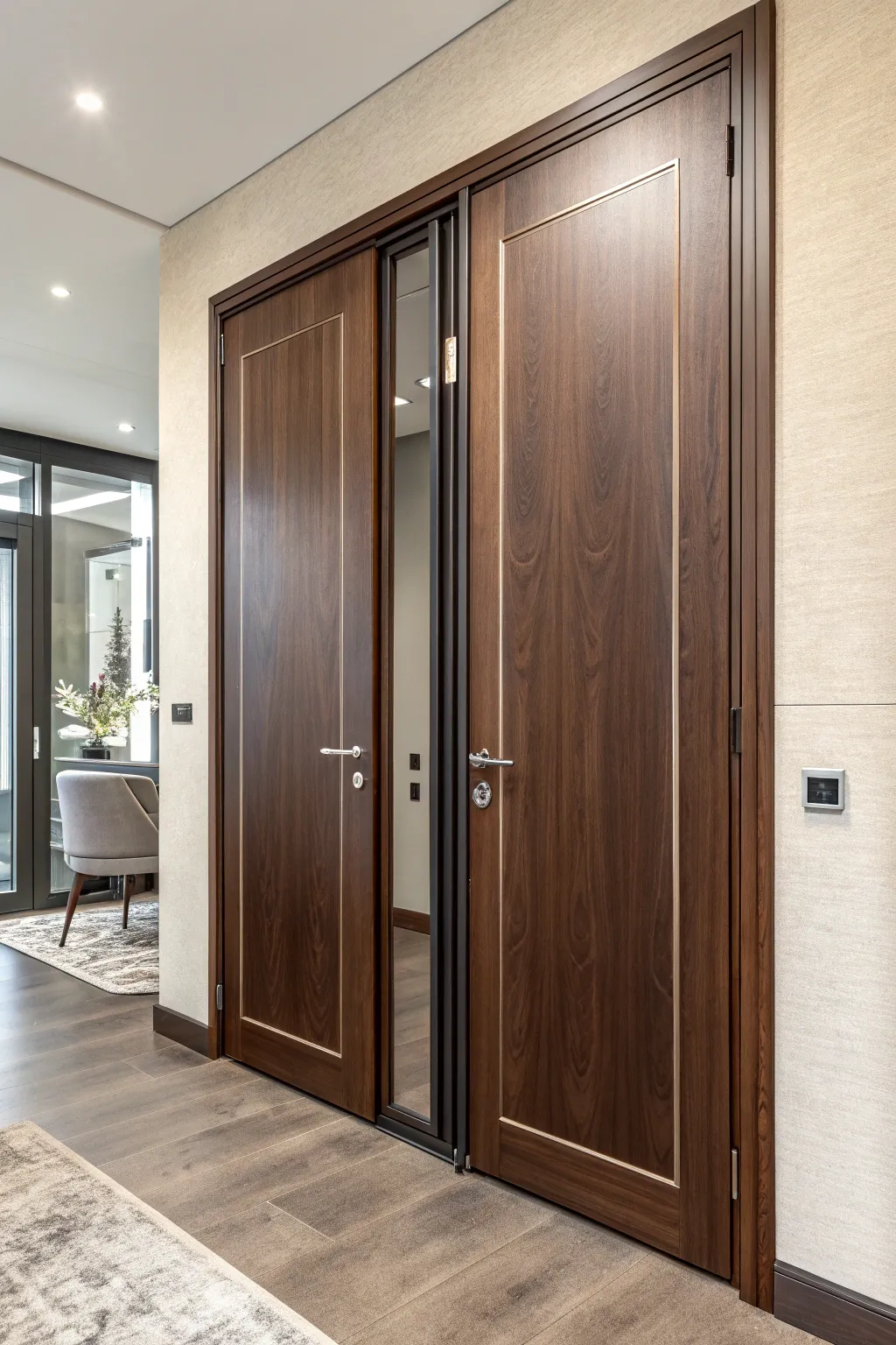 Elevate your space with minimalist elegance: Modern bifold door that embraces simplicity and craftsmanship.