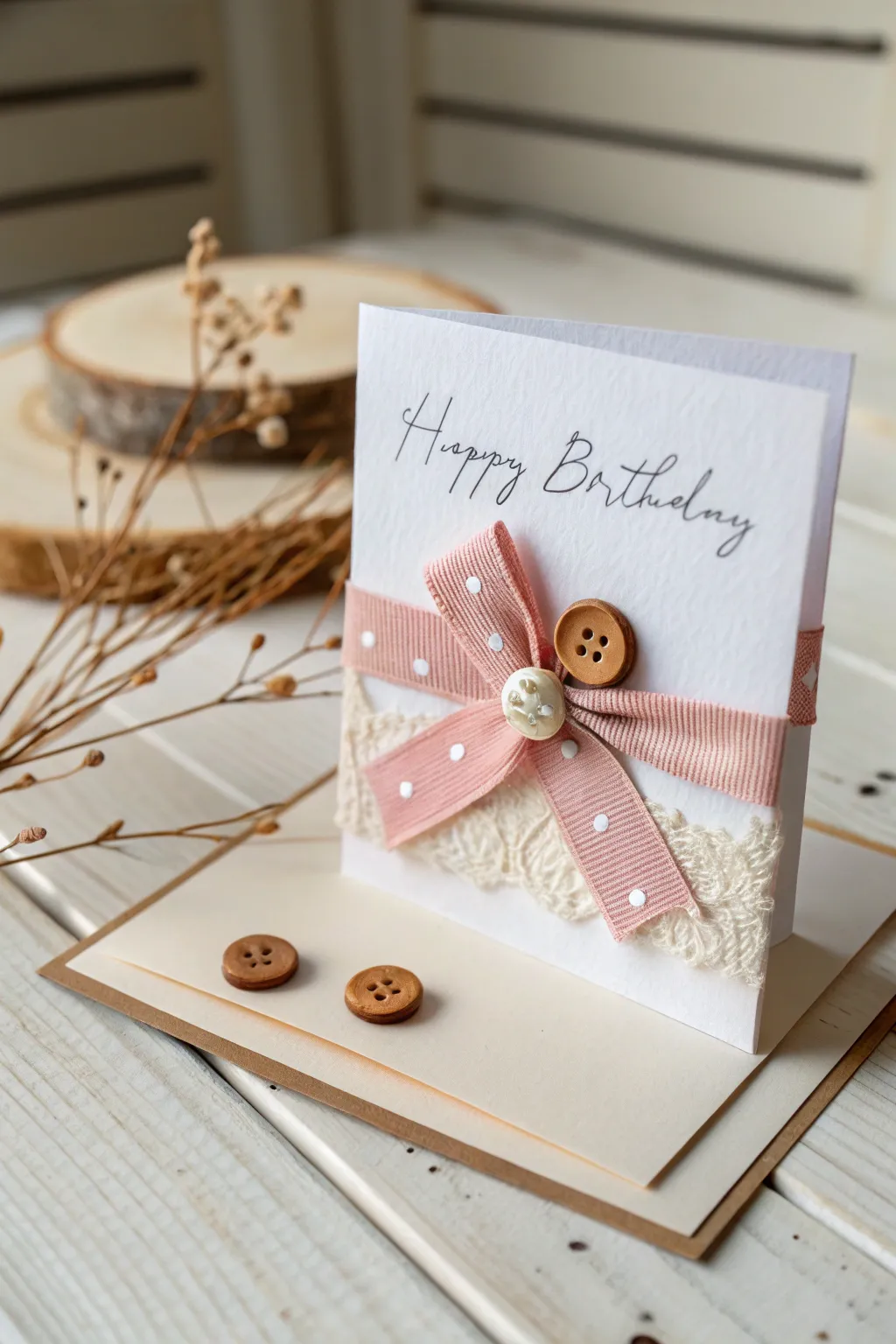 Add a personal touch to your sister's birthday card with charming DIY embellishments. 🎀💌 #CraftWithLove #MinimalistBeauty