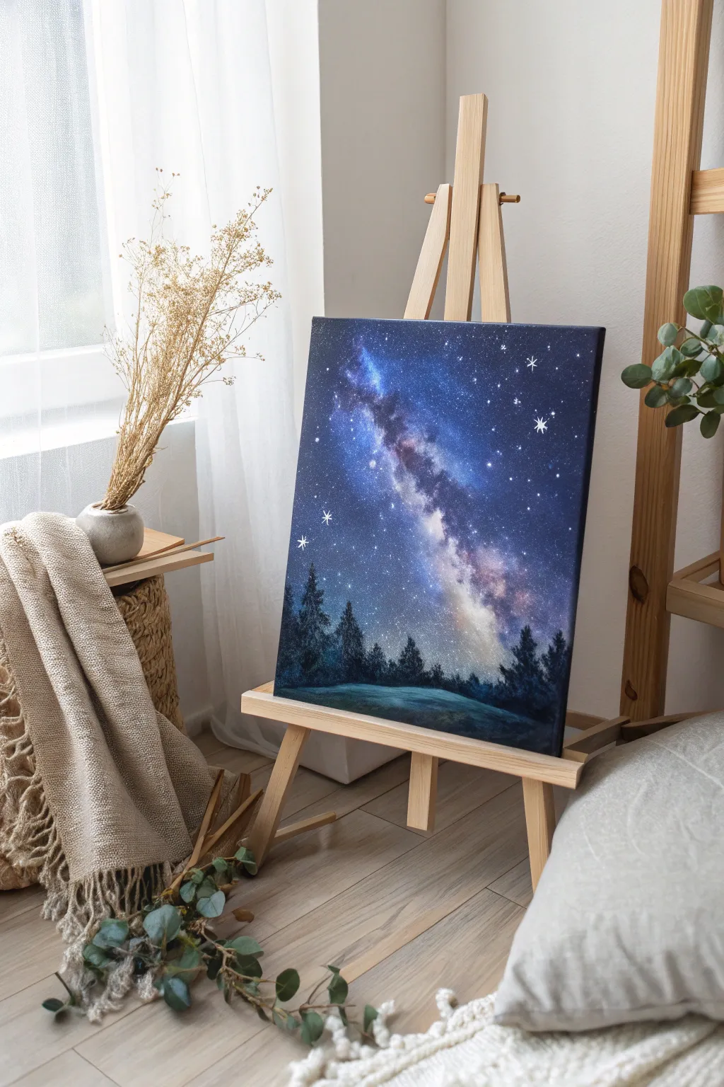 Transform your space with the magic of a starry night. 🌌✨ #StarryNightCanvas #MinimalistBoho