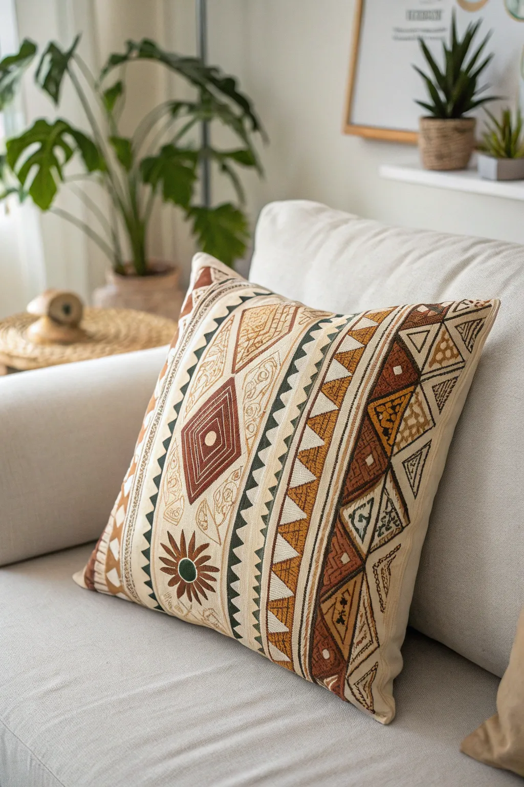 Add a touch of boho charm to your space with hand-painted pillows that blend artistry with simplicity.