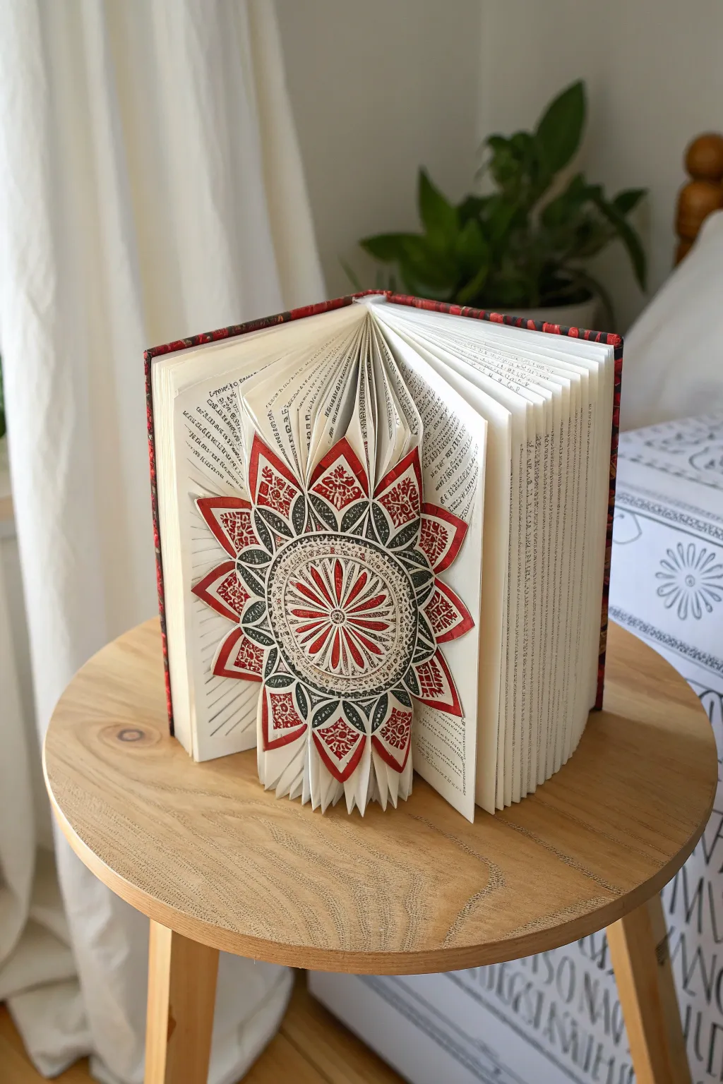 Transform your books into stunning art with intricate mandala folds – a perfect blend of patience and creativity.