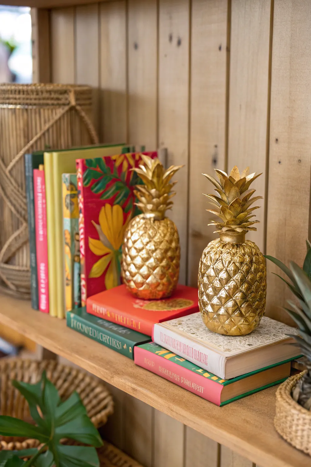 Bring summer vibes with pineapple bookends.