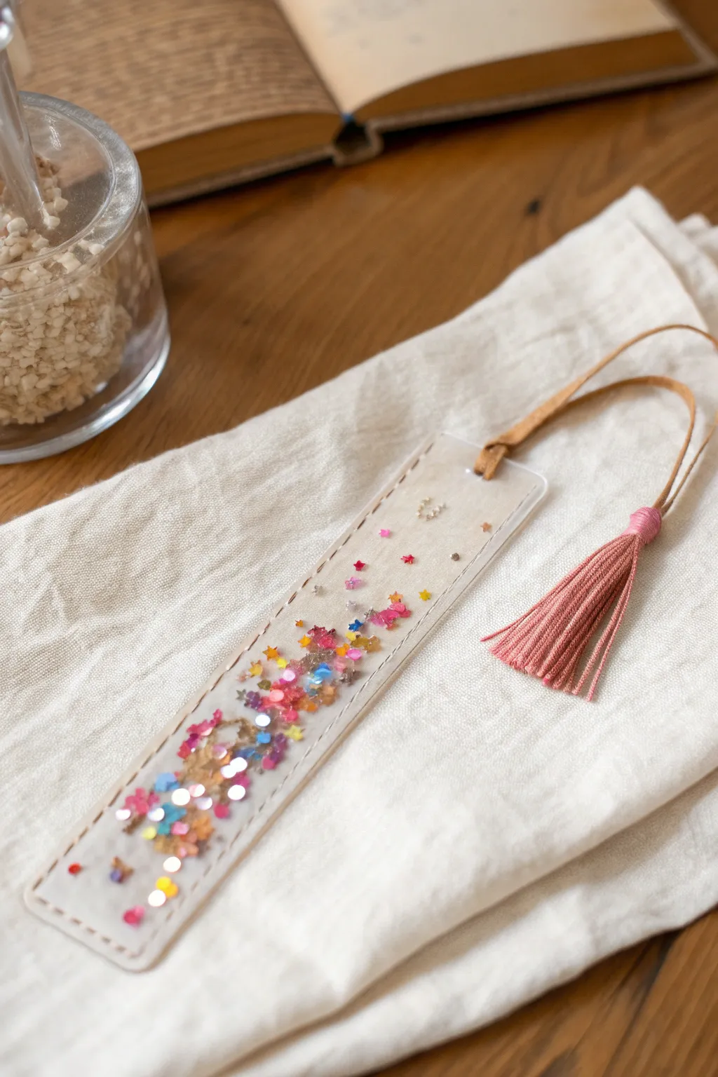 Add a burst of joy to every page with these charming confetti shaker bookmarks!