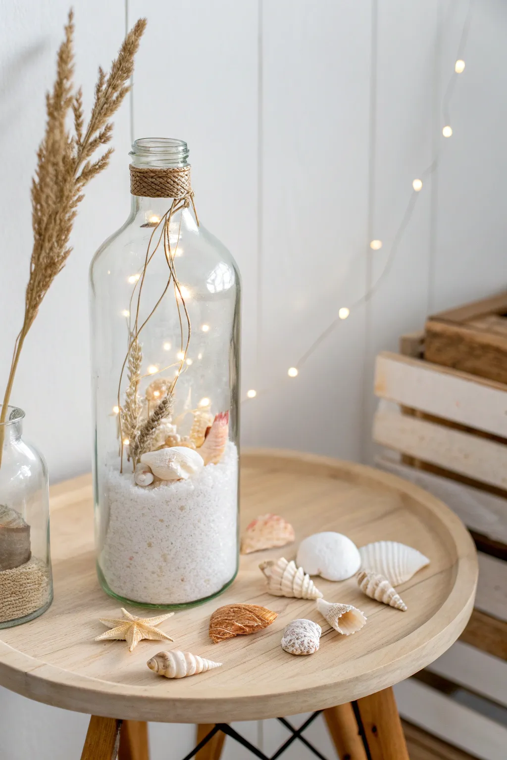Bring the beach home with this stunning bottle lamp, where simplicity meets coastal charm.