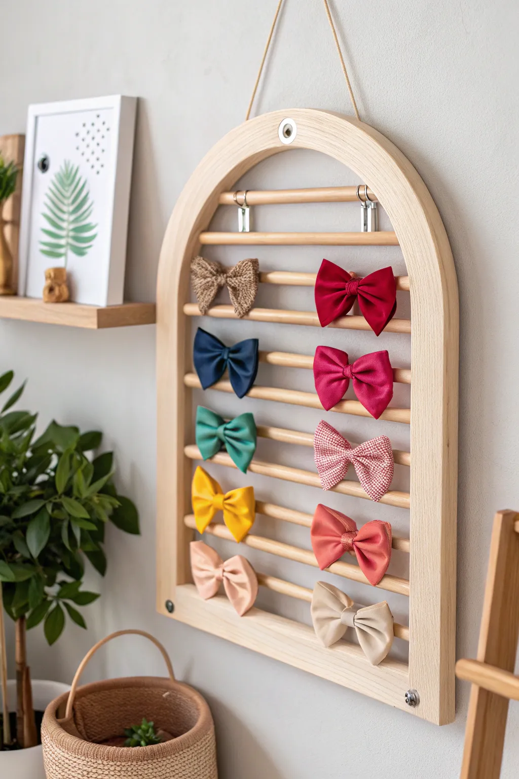 Effortlessly organize your morning with this chic and multifunctional bow holder, where simplicity meets stunning design.
