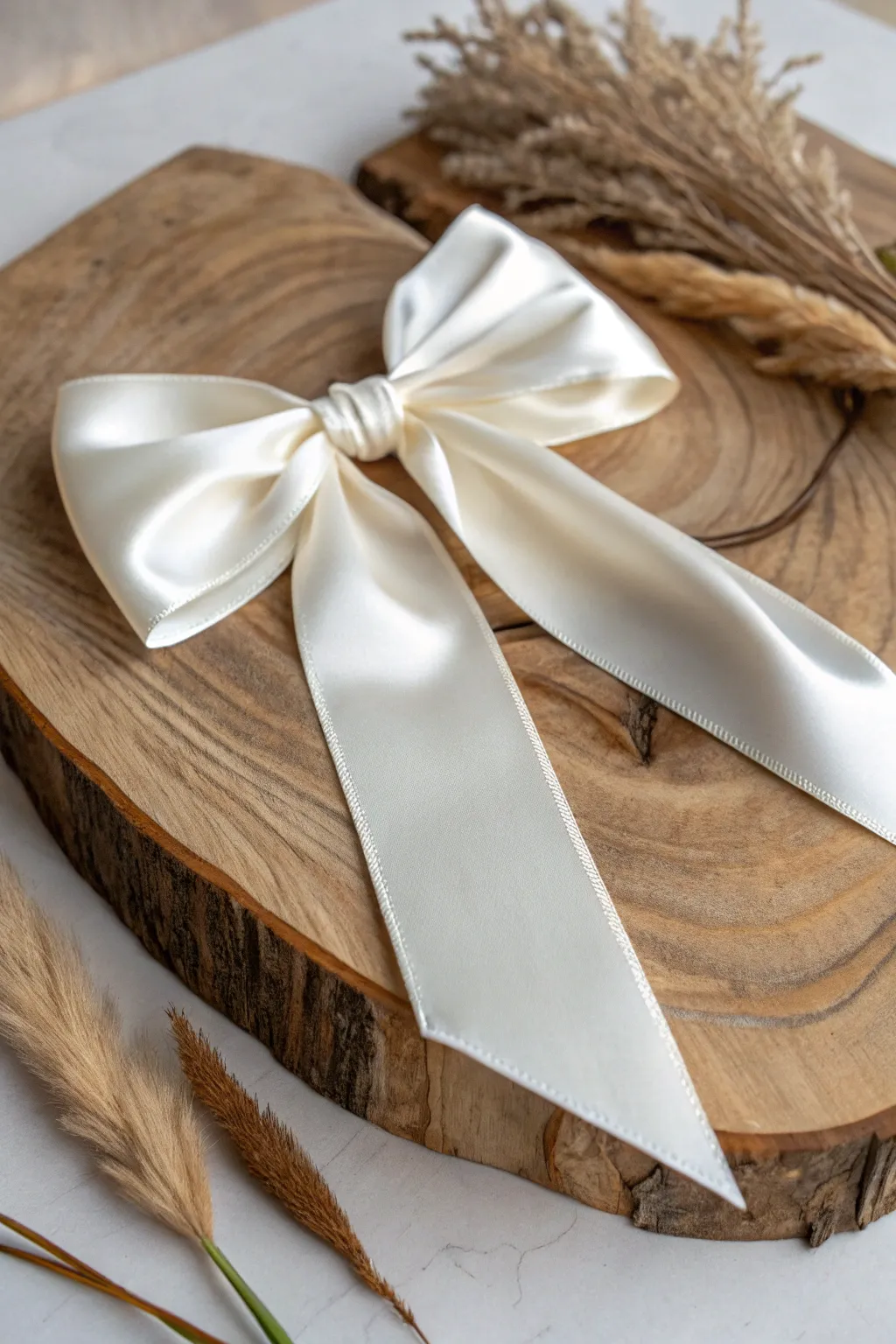 Elevate your gift wrapping with a sophisticated bow with tails, where elegance meets simplicity.