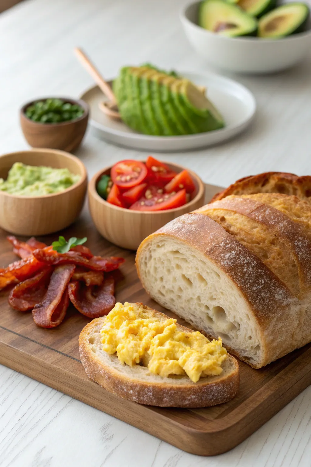 Create your perfect breakfast sandwich with a touch of minimalist elegance and bold flavors!
