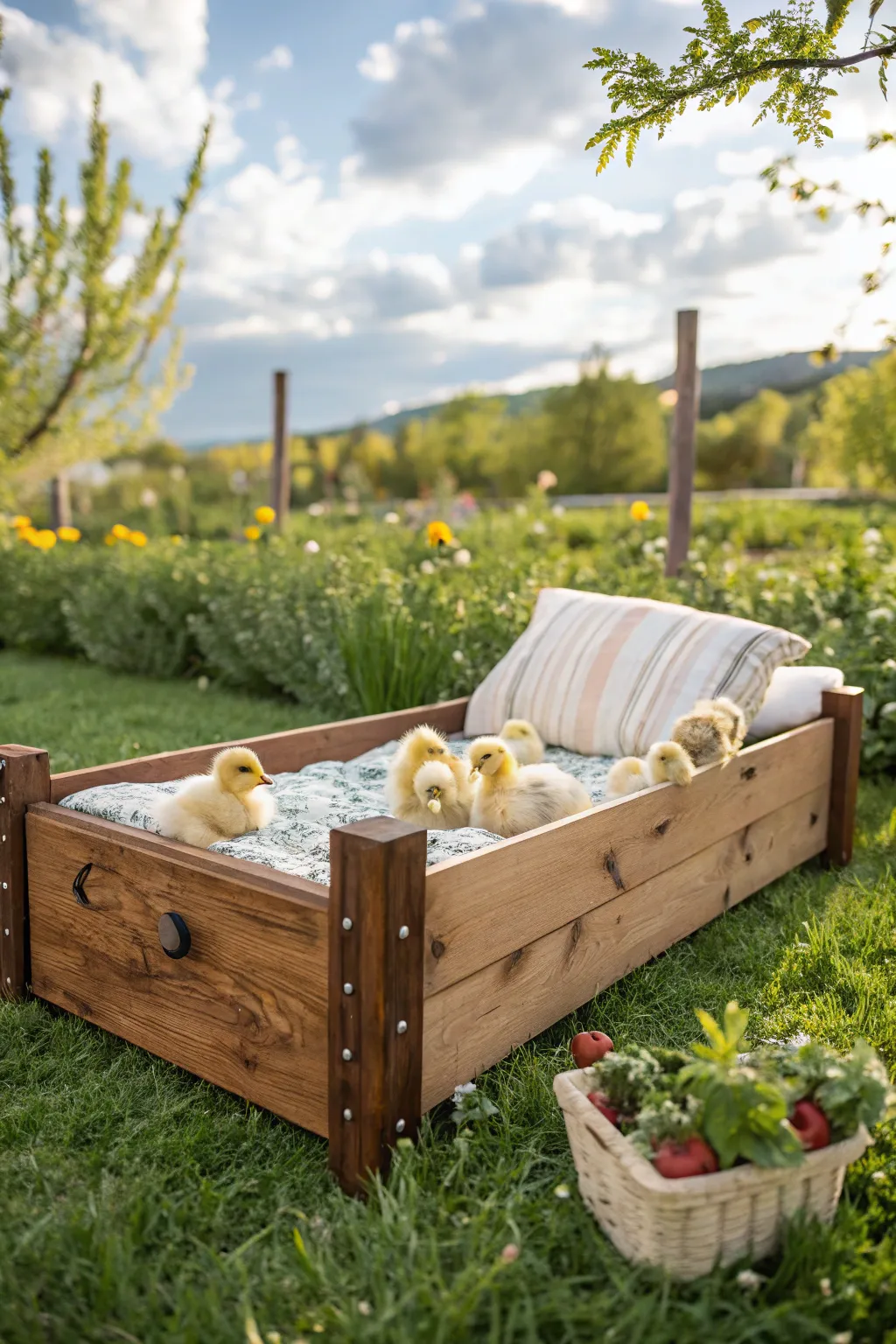Embrace craftsmanship: A portable garden bed brooder for your feathered friends.