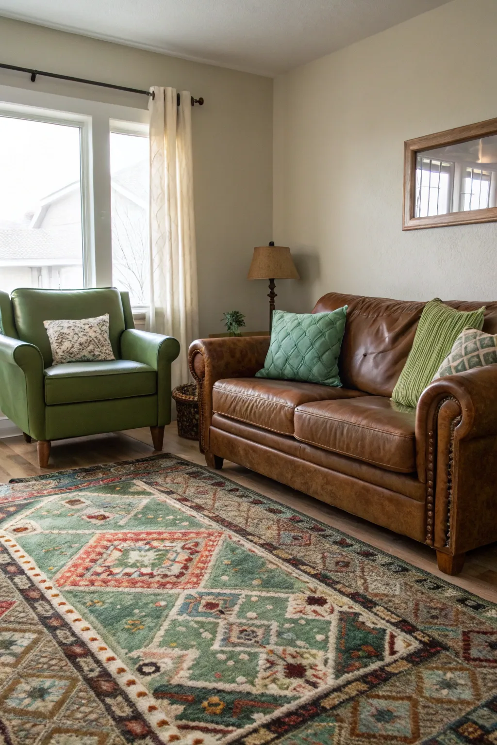 Patterned rugs bring structure and style to open spaces.
