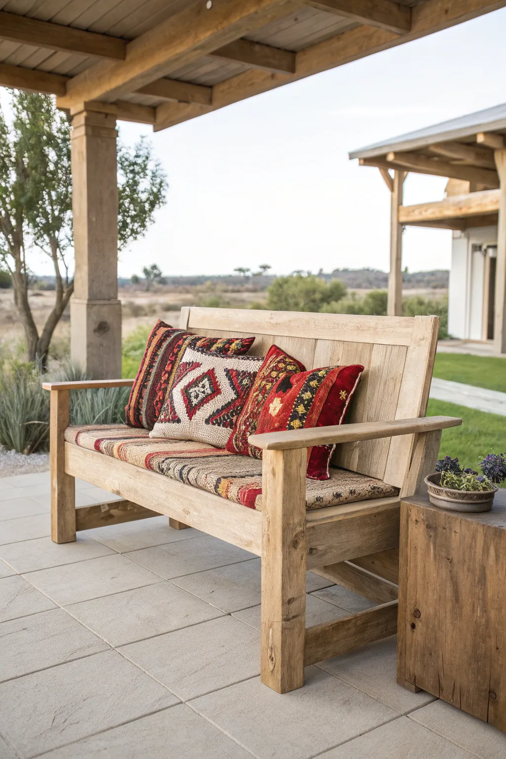 Transforming reclaimed wood into a charming buddy bench, where simplicity meets rustic elegance.