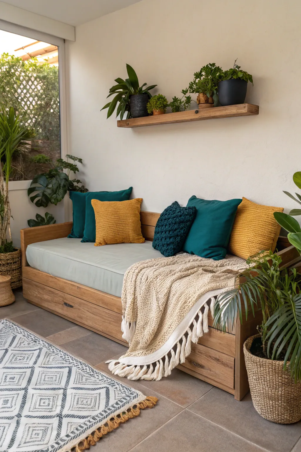Discover serene simplicity with a minimalist built-in daybed, where craftsmanship meets comfort.