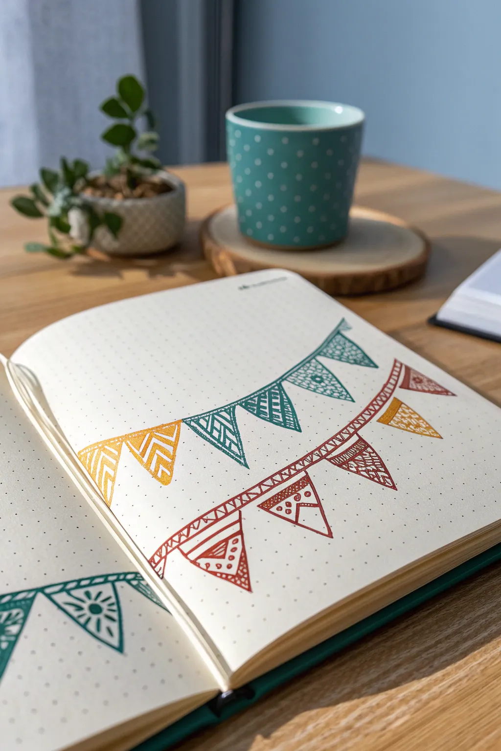 Celebrate your days with a touch of whimsy: Discover the charm of quirky flag chains in your bullet journal!