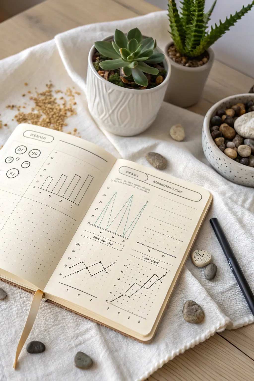 Track your journey with elegance: a minimalist bullet journal goals page that grows with you.