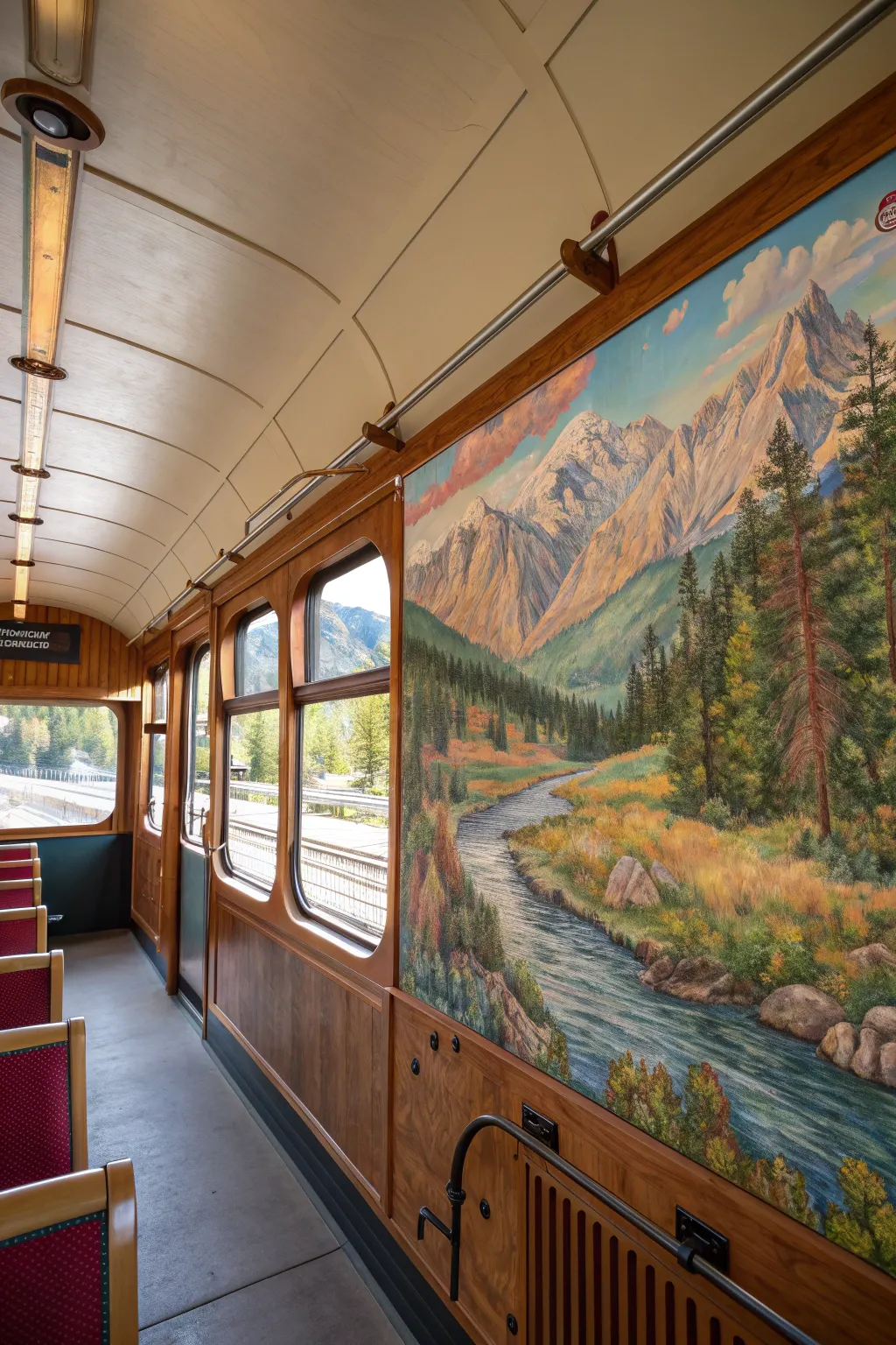 Transform your bus into a moving masterpiece with a stunning interior mural.
