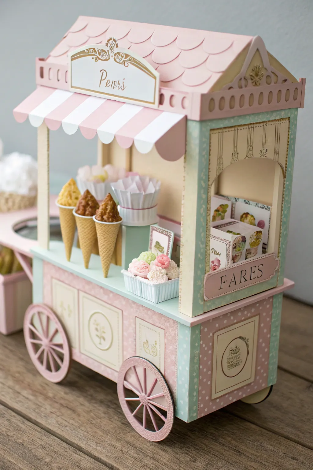 Experience Parisian charm at home with this handcrafted French crepe wagon.