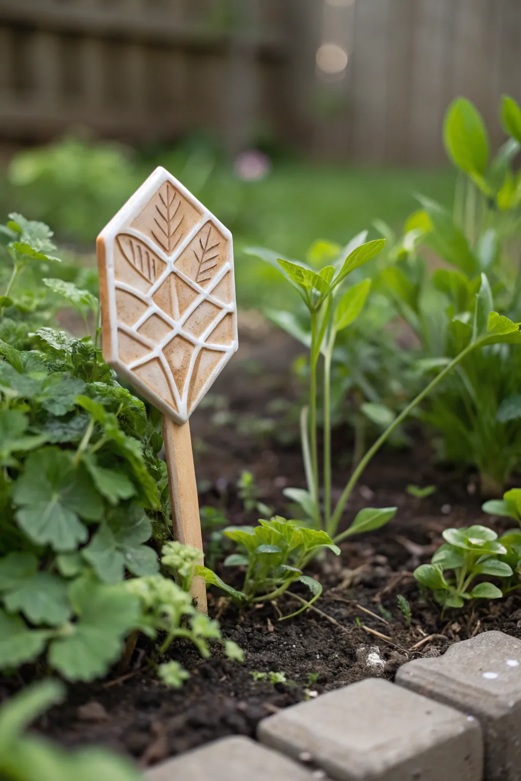 Breathe new life into your garden with repurposed tile markers - where sustainability meets style.