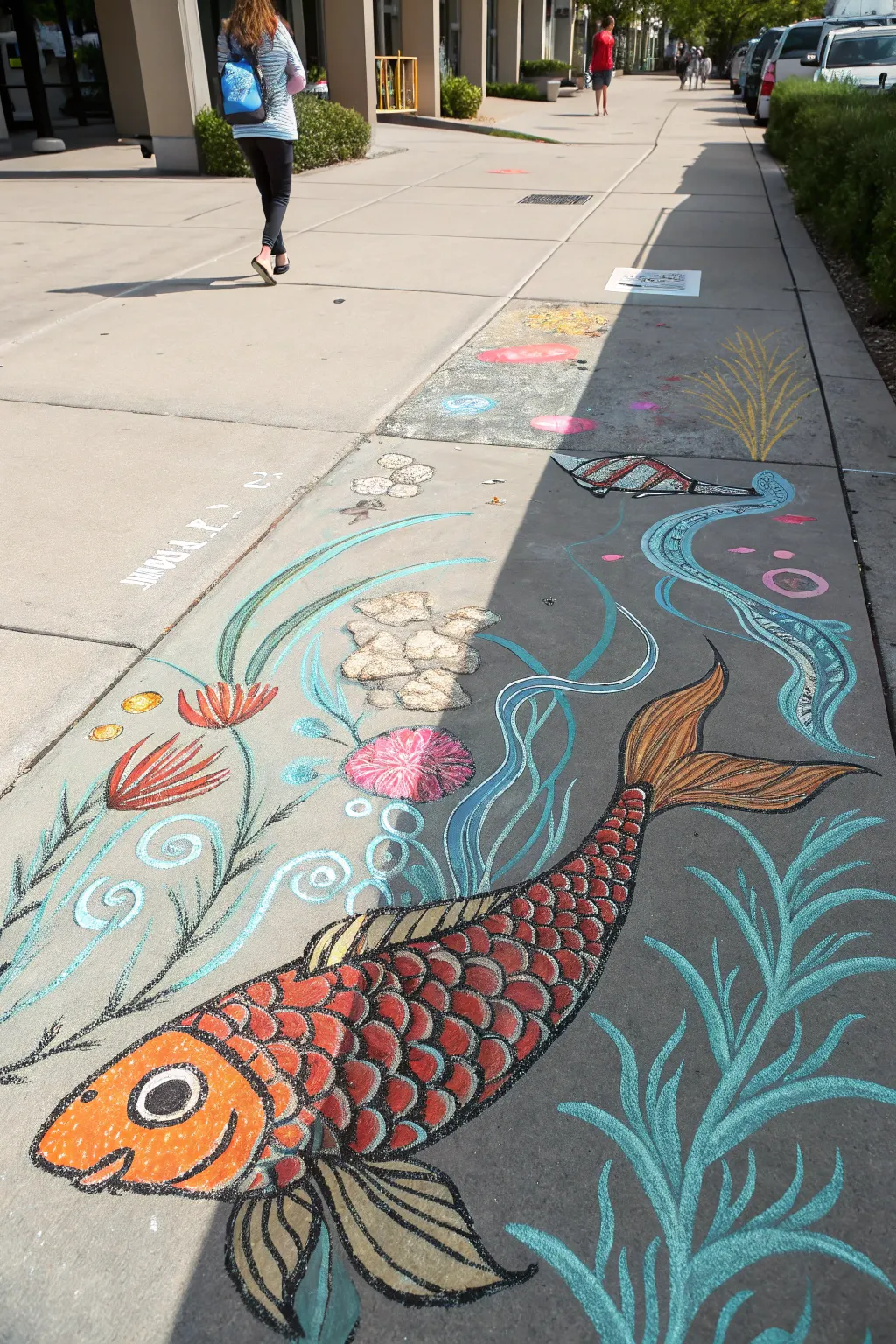 Dive into creativity with this stunning underwater chalk art masterpiece!
