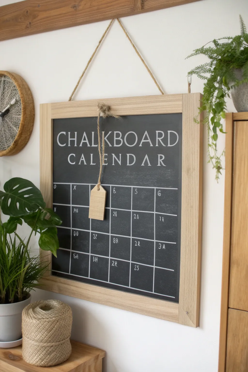 Stay stylishly organized with this chic chalkboard calendar—where Scandinavian simplicity meets boho charm.