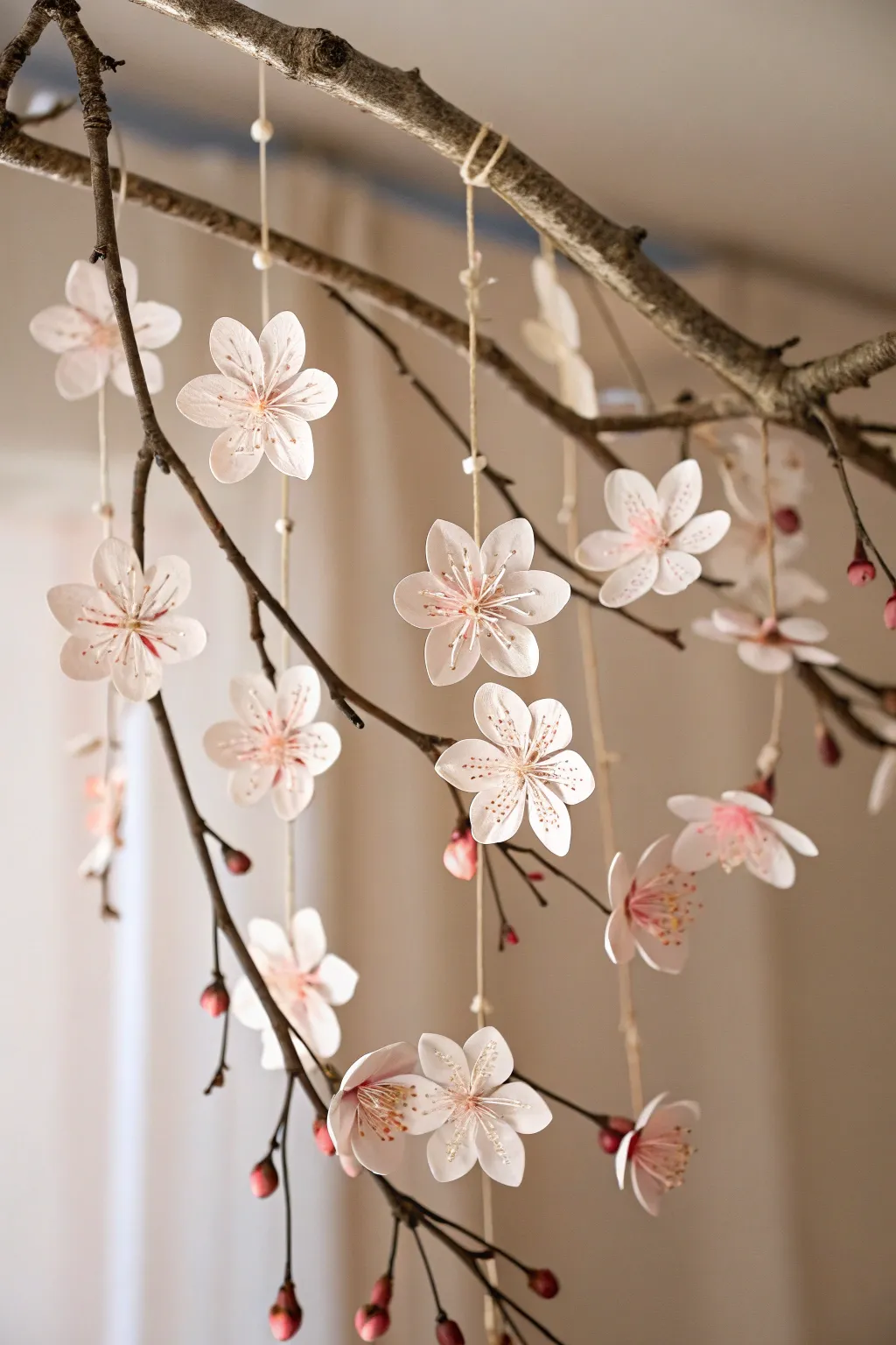 Bring a touch of spring into your home with this enchanting cherry blossom mobile. 🌸✨