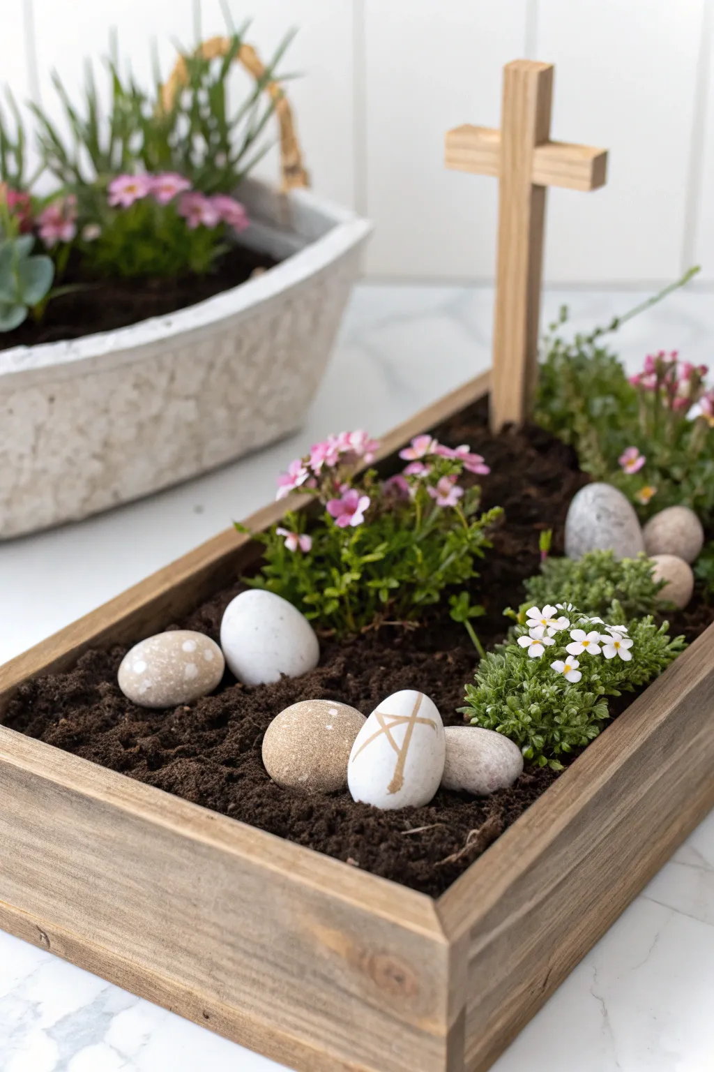 Bring the beauty of nature indoors this Easter with a charming resurrection garden, symbolizing new beginnings and the season of renewal.